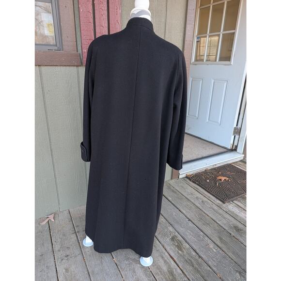 Vintage Jad Coat 14 Petite Black Wool Over Opera Dress Evening Formal Long USA - Picture 3 of 14